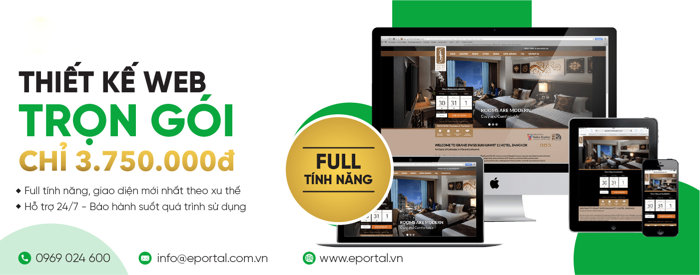 Thiết Kế Website trọn gói Eportal, chuyên dịch vụ thiết kế website chuyên nghiệp giá rẻ, tương thích di động