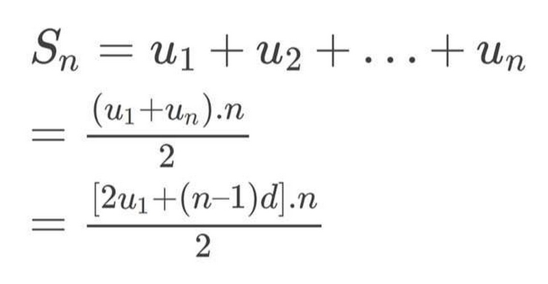 Công thức tính tổng cấp số cộng​
